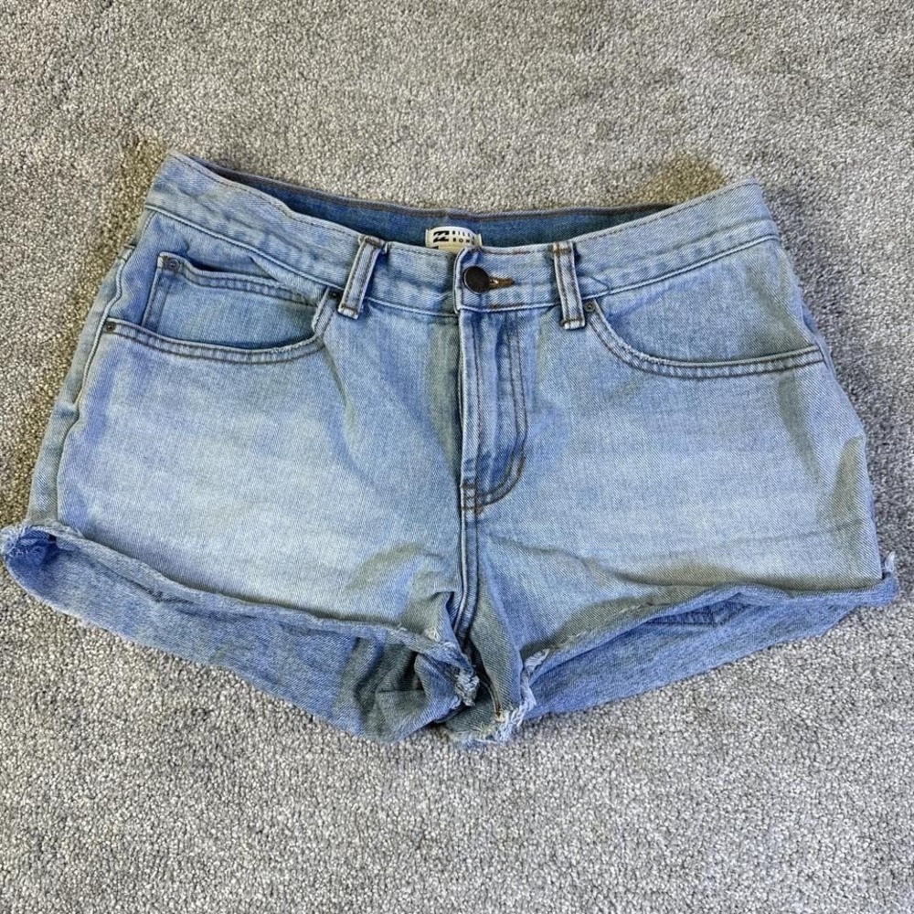Billabong Denim Shorts Women's M Low Rise Blue Jean Shorts